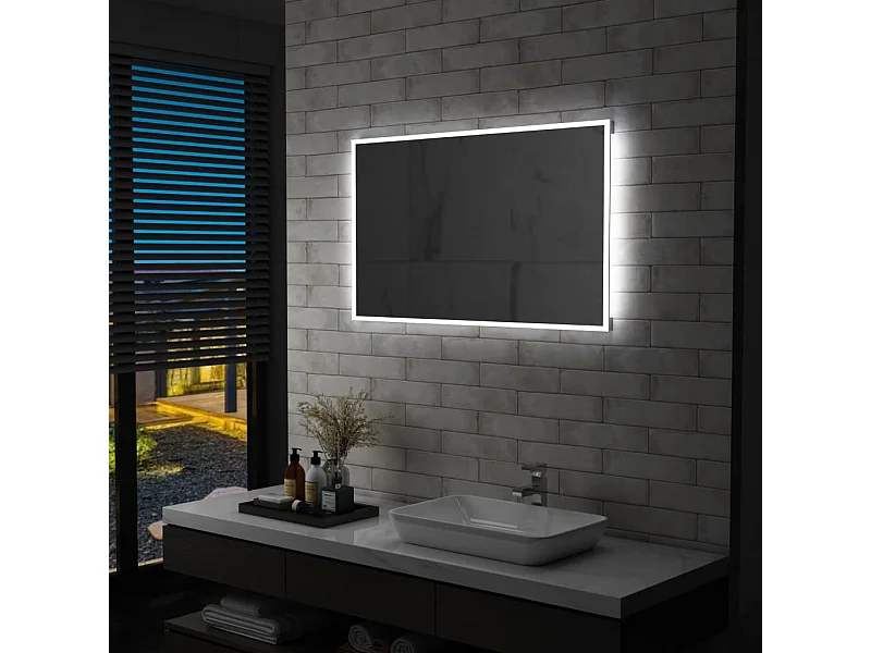 Miroir mural à LED pour salle de bains 100x60 cm FR79669