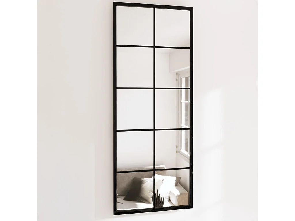 Miroirs muraux 2 pcs noir 100x40 cm métal FR14605