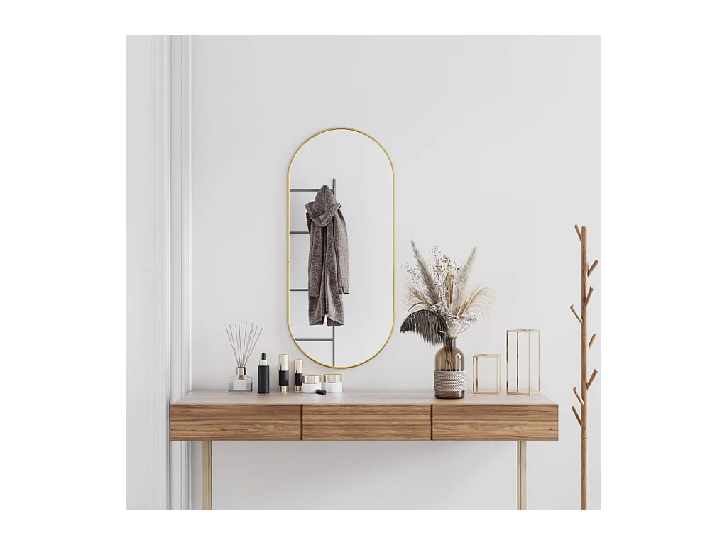 Miroir mural Doré 100x45 cm Ovale FR18812
