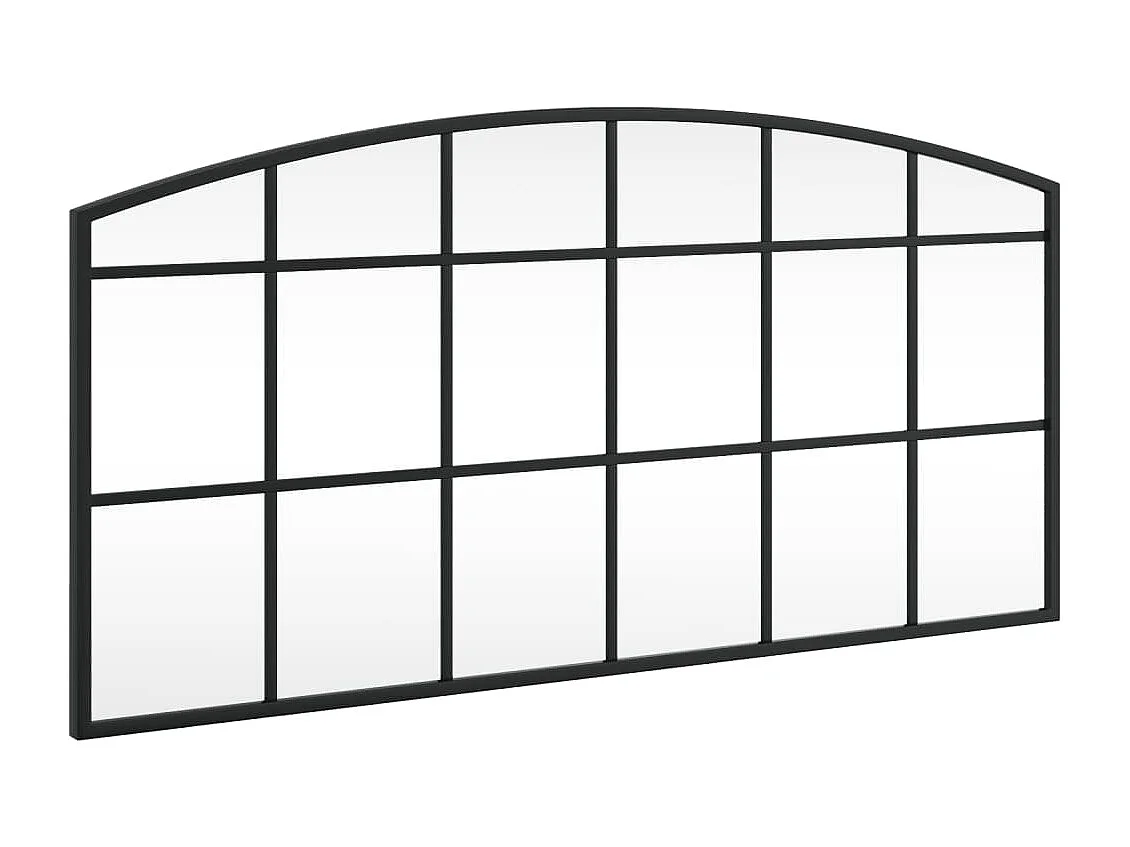 Wandspiegel boog 80x40 cm ijzer zwart BE233453