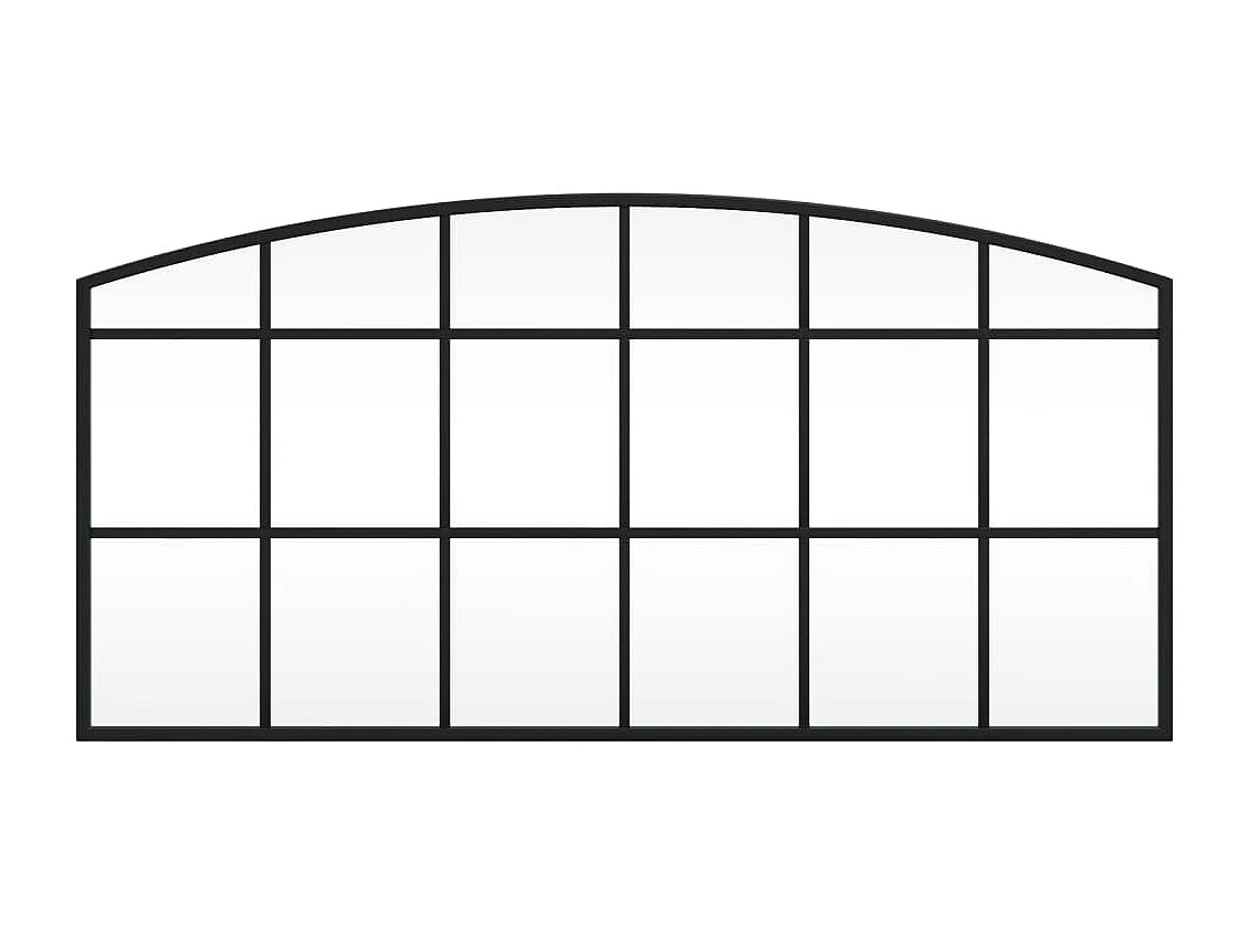 Wandspiegel boog 80x40 cm ijzer zwart BE233453