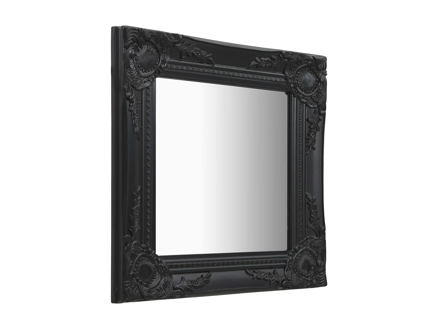 Miroir mural style baroque 40x40 cm noir FR50566