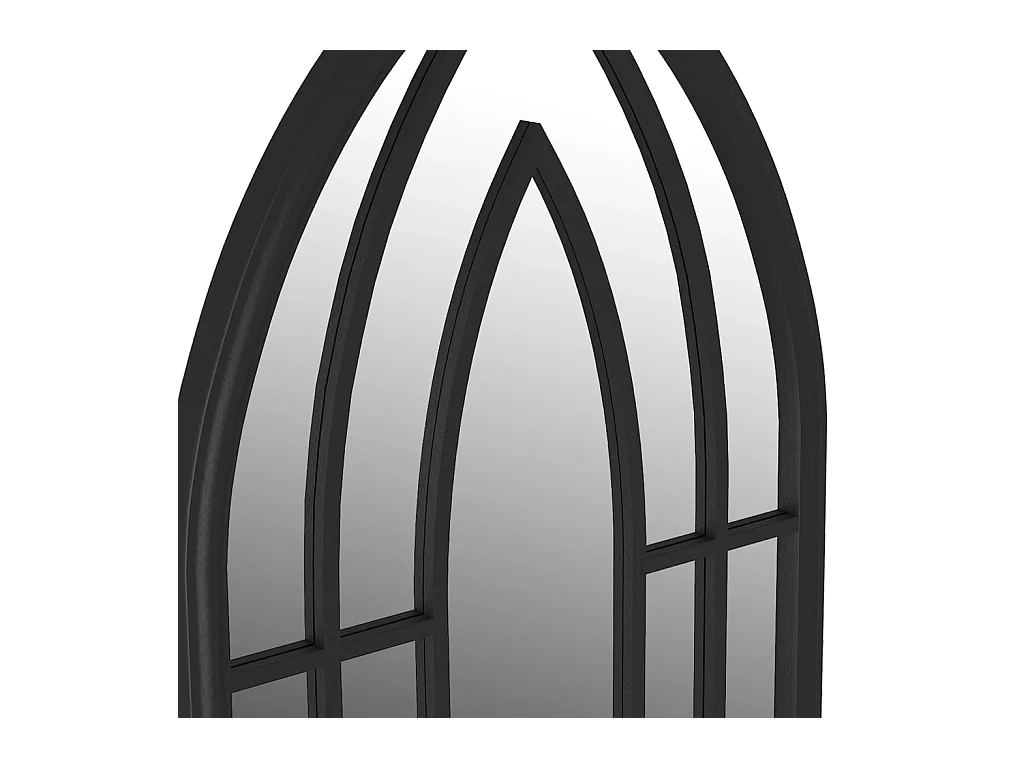 Miroir de jardin Noir 100x45 cm Fer pour utilisation extérieure FR98442
