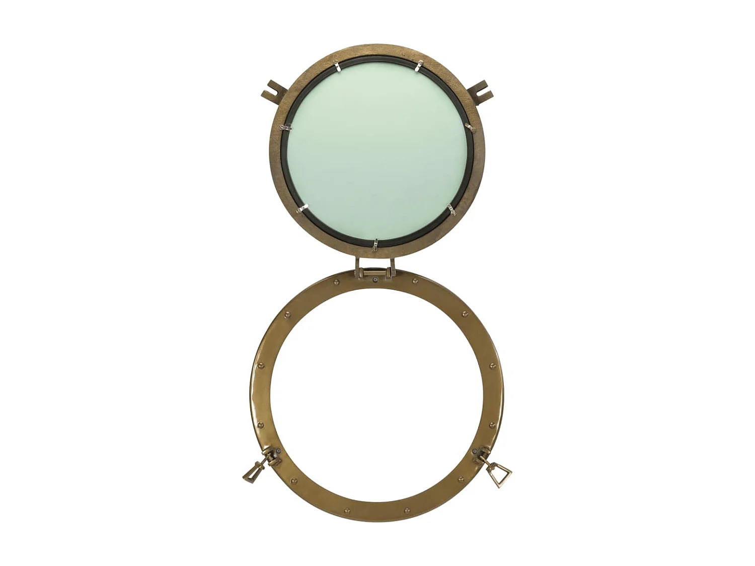 Miroir en forme de hublot mural Ø50 cm aluminium et verre FR68587