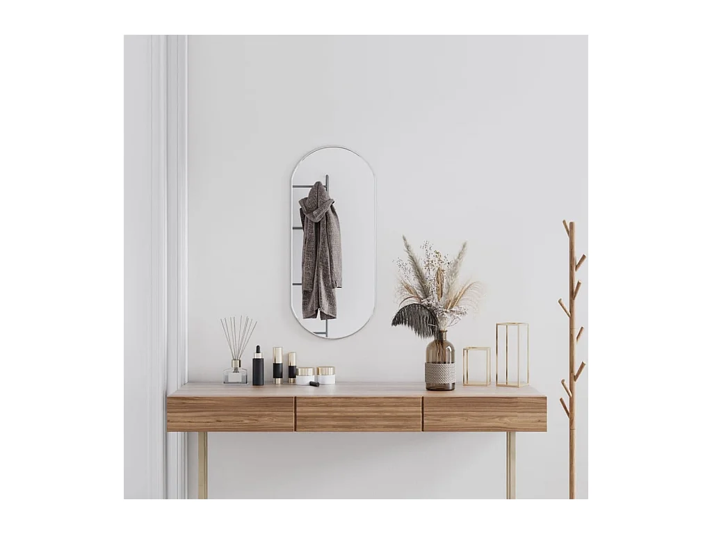 Miroir mural Argenté 80x35 cm Ovale FR28632