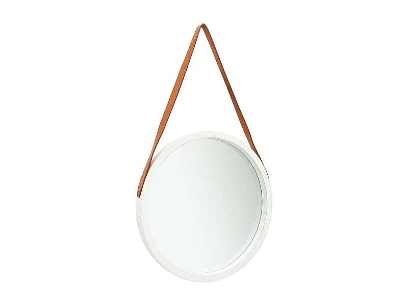 Miroir mural avec sangle 50 cm Blanc FR48072