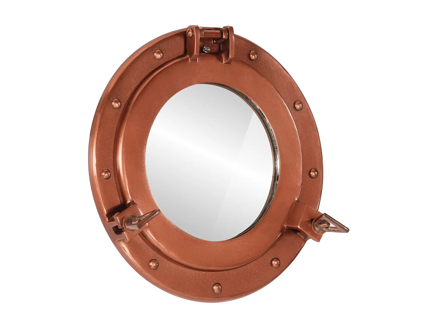 Miroir en forme de hublot mural Ø30 cm aluminium et verre FR33675