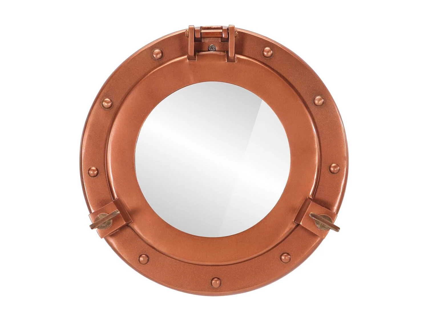 Miroir en forme de hublot mural Ø30 cm aluminium et verre FR33675