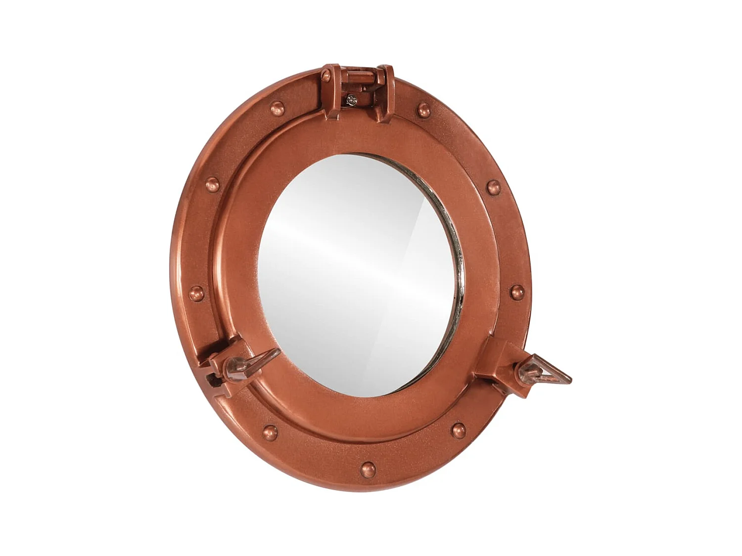 Espelho de parede estilo escotilha Ø30 cm alumínio e vidro PT850200