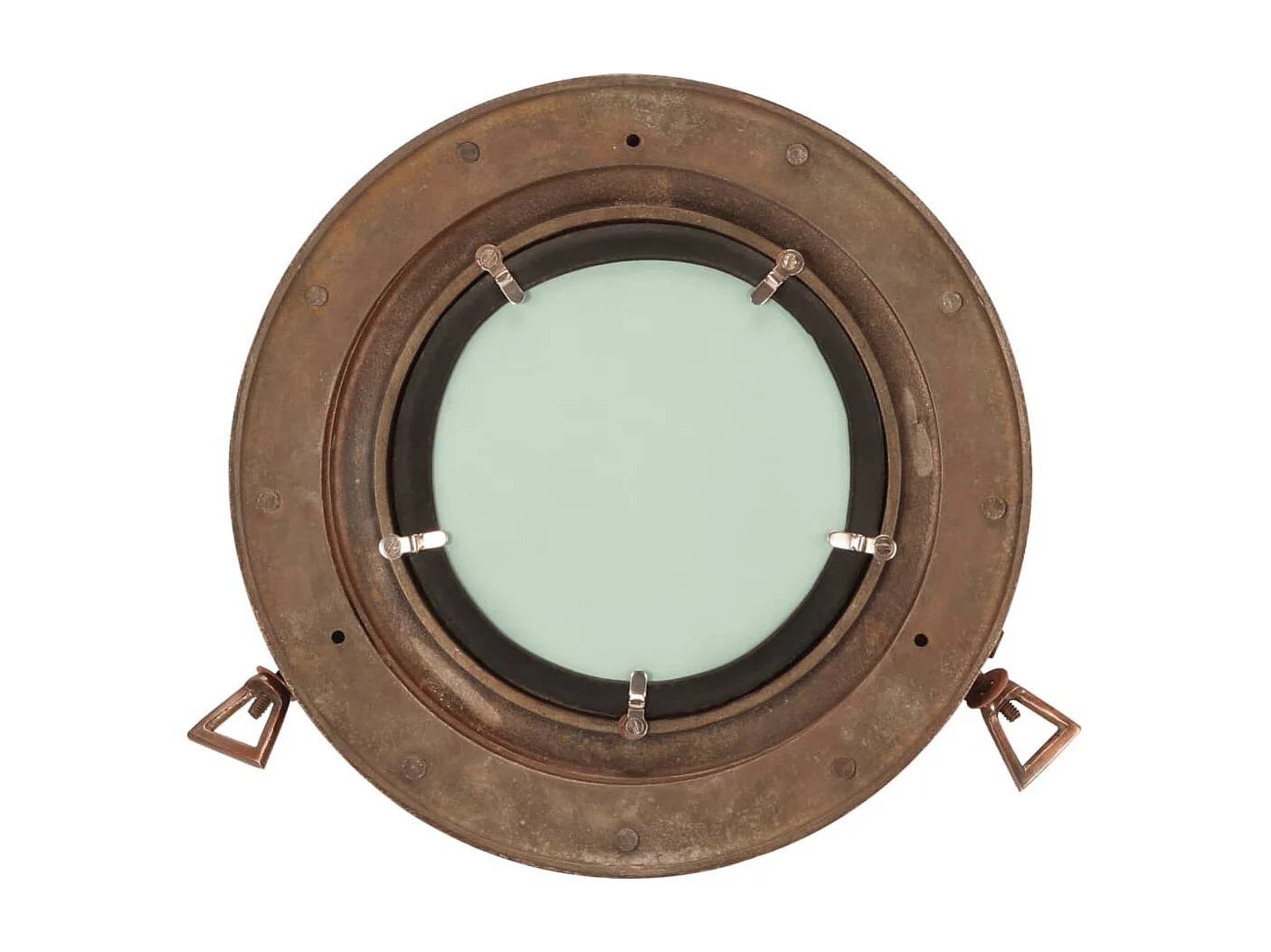 Wandspiegel patrijspoort Ø30 cm aluminium en glas BE183149