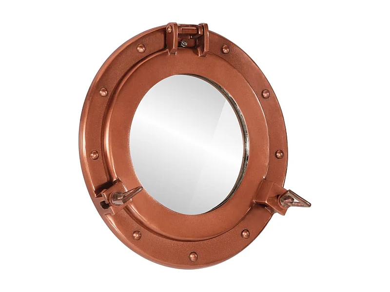 Wandspiegel patrijspoort Ø30 cm aluminium en glas BE183149