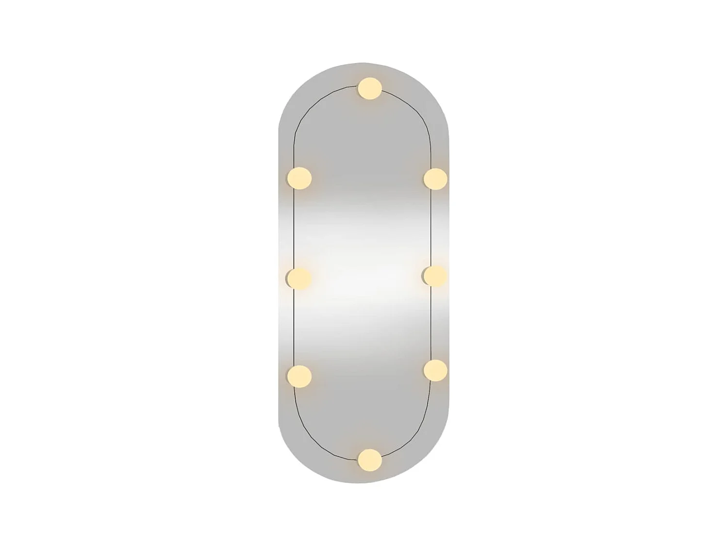Wandspiegel met LED's ovaal 35x80 cm glas BE359310