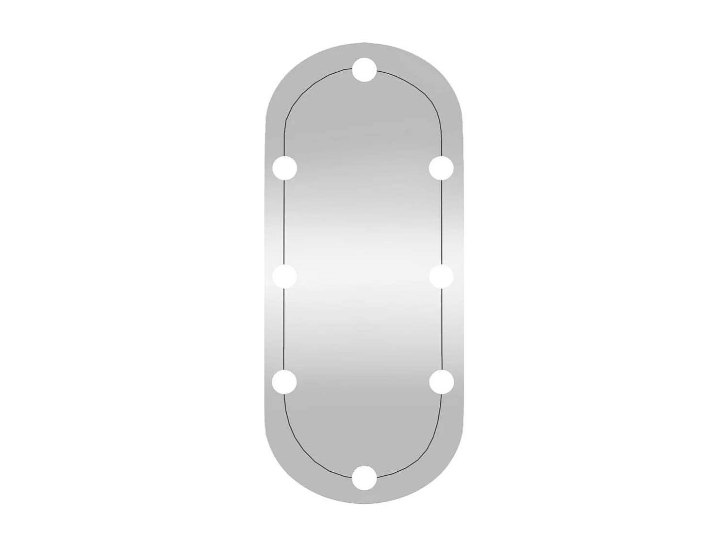 Espelho de parede oval com luzes LED 35x80 cm vidro PT310547