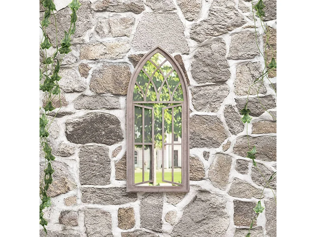 Miroir de jardin Sable 70x30 cm Fer pour utilisation extérieure FR65623