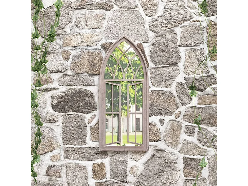 Miroir de jardin Sable 70x30 cm Fer pour utilisation extérieure FR65623