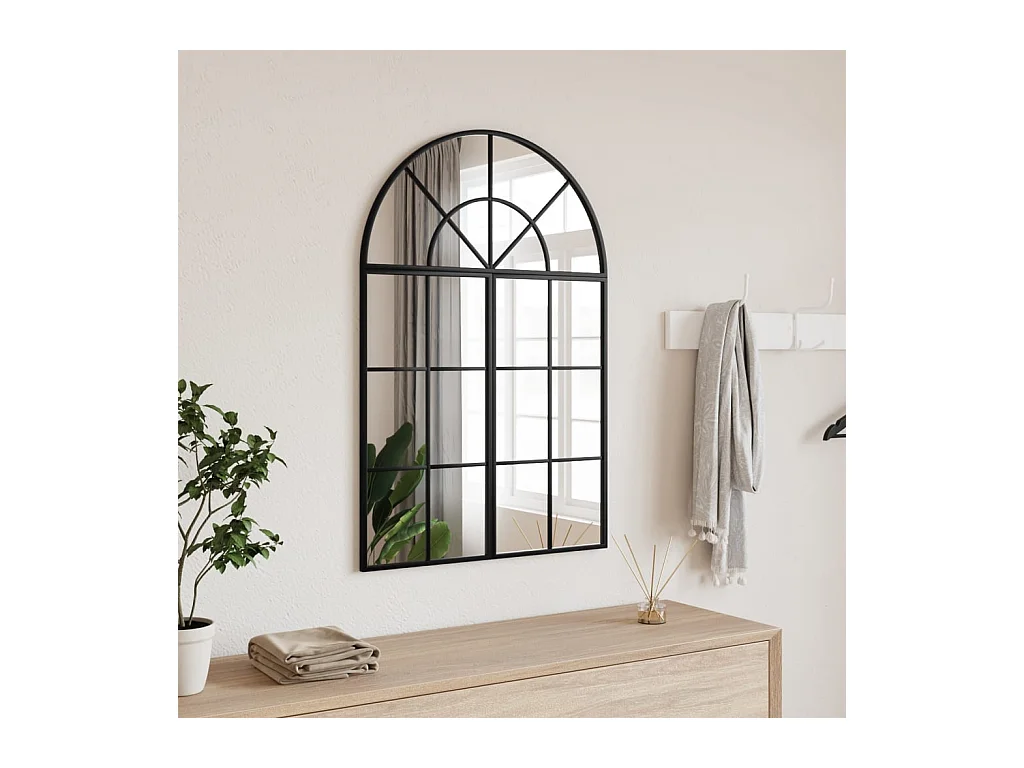 Miroir mural noir 60x30 cm arche fer FR39085
