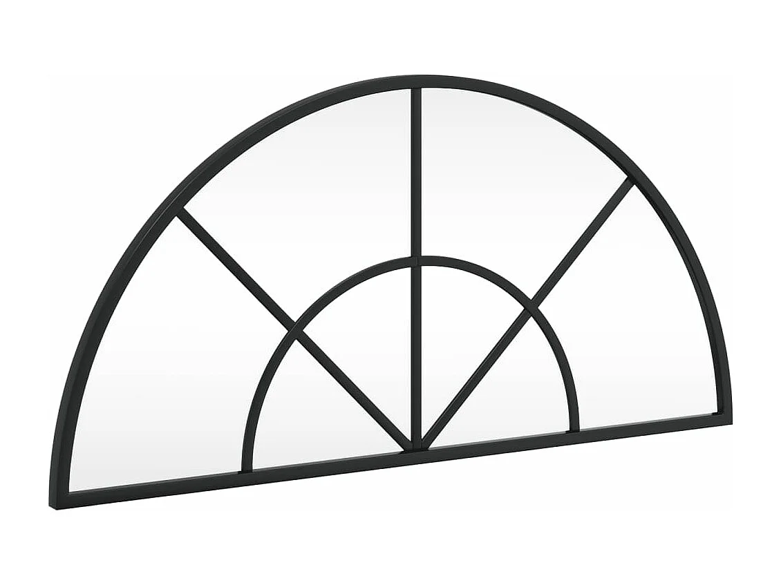 Wandspiegel boog 60x30 cm ijzer zwart BE301427