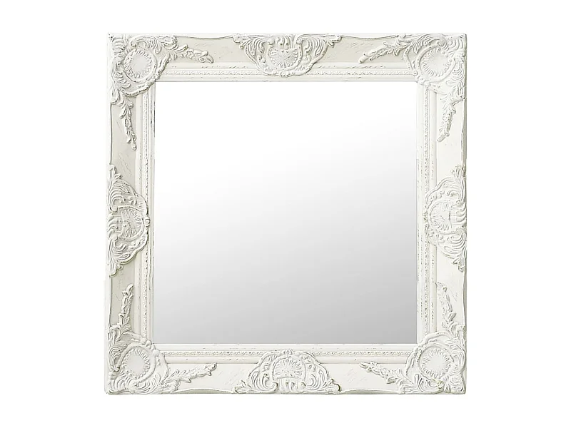 Miroir mural style baroque 50x50 cm Blanc FR46143