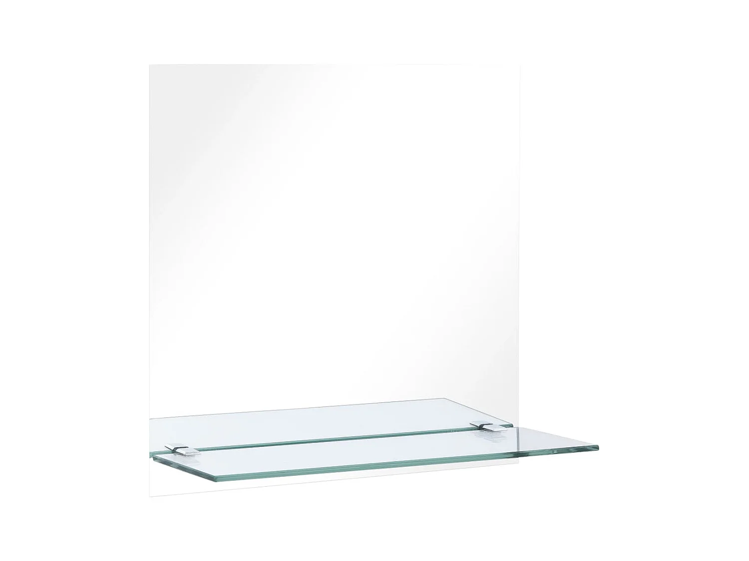 Espejo de pared con estante de vidrio templado 50x50 cm ES351569