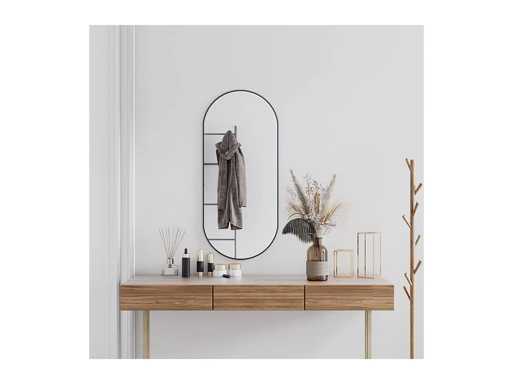 Miroir mural Noir 100x45 cm Ovale FR13995