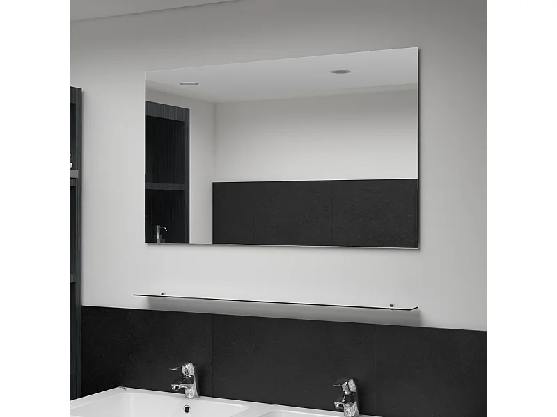 Espejo de pared con estante de vidrio templado 100x60 cm ES680690
