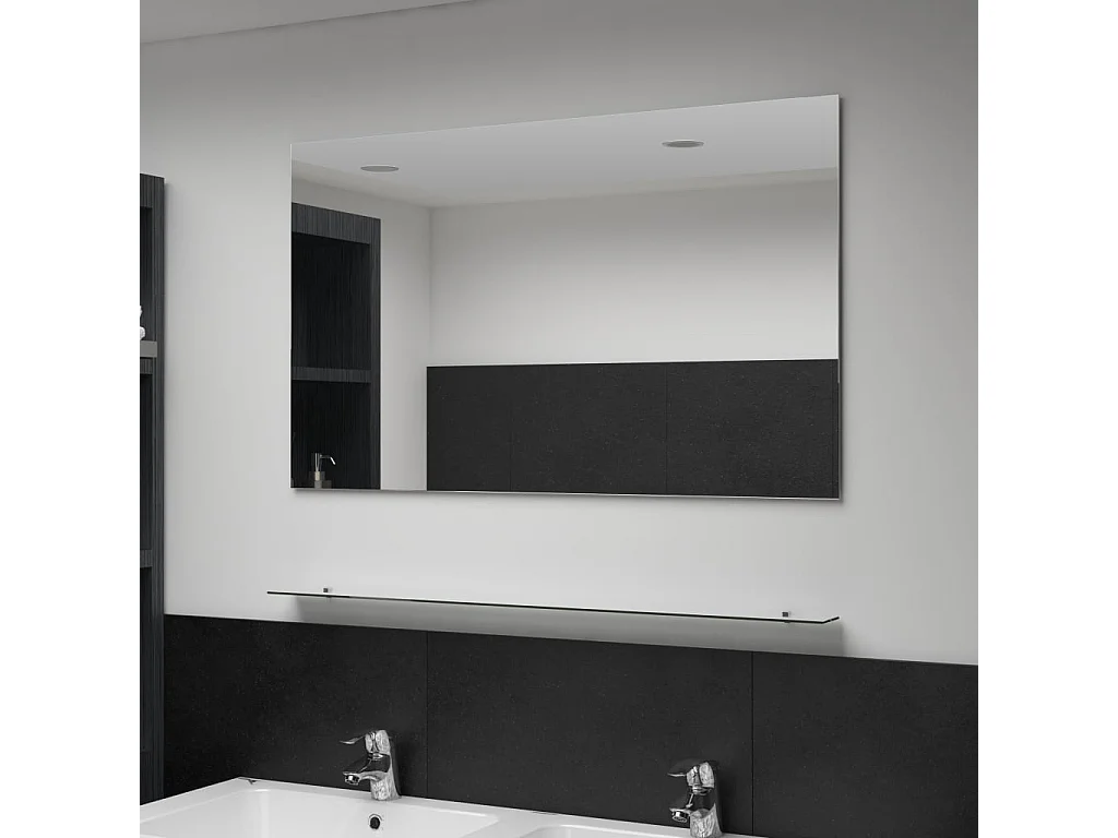Miroir mural avec étagère 100x60 cm Verre trempé FR99195