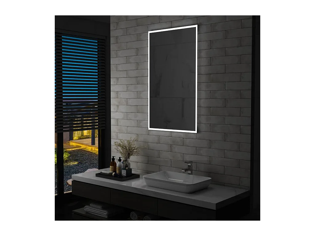 Miroir mural à LED pour salle de bains 60x100 cm FR41891