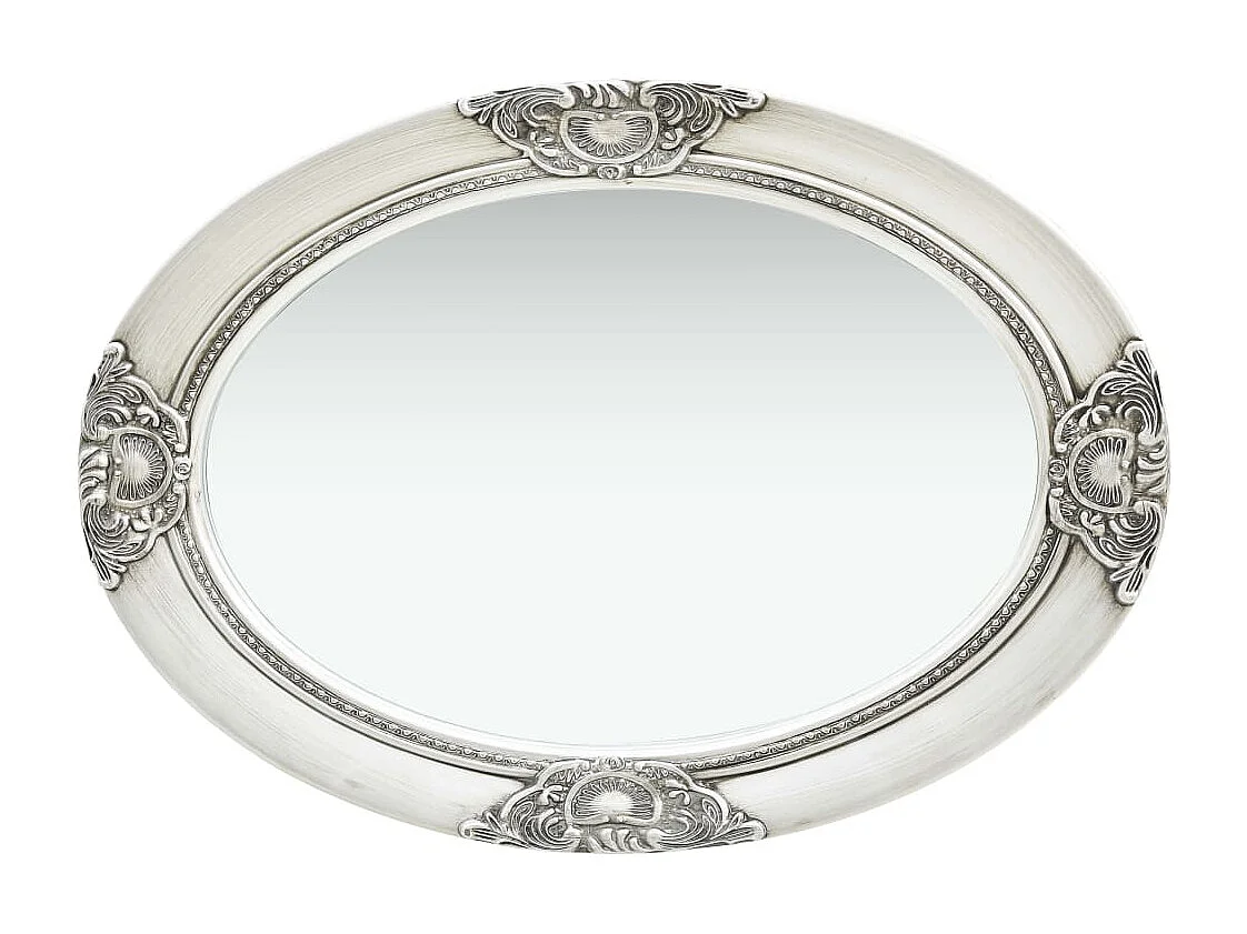 Miroir mural style baroque 50x70 cm Argenté FR27819