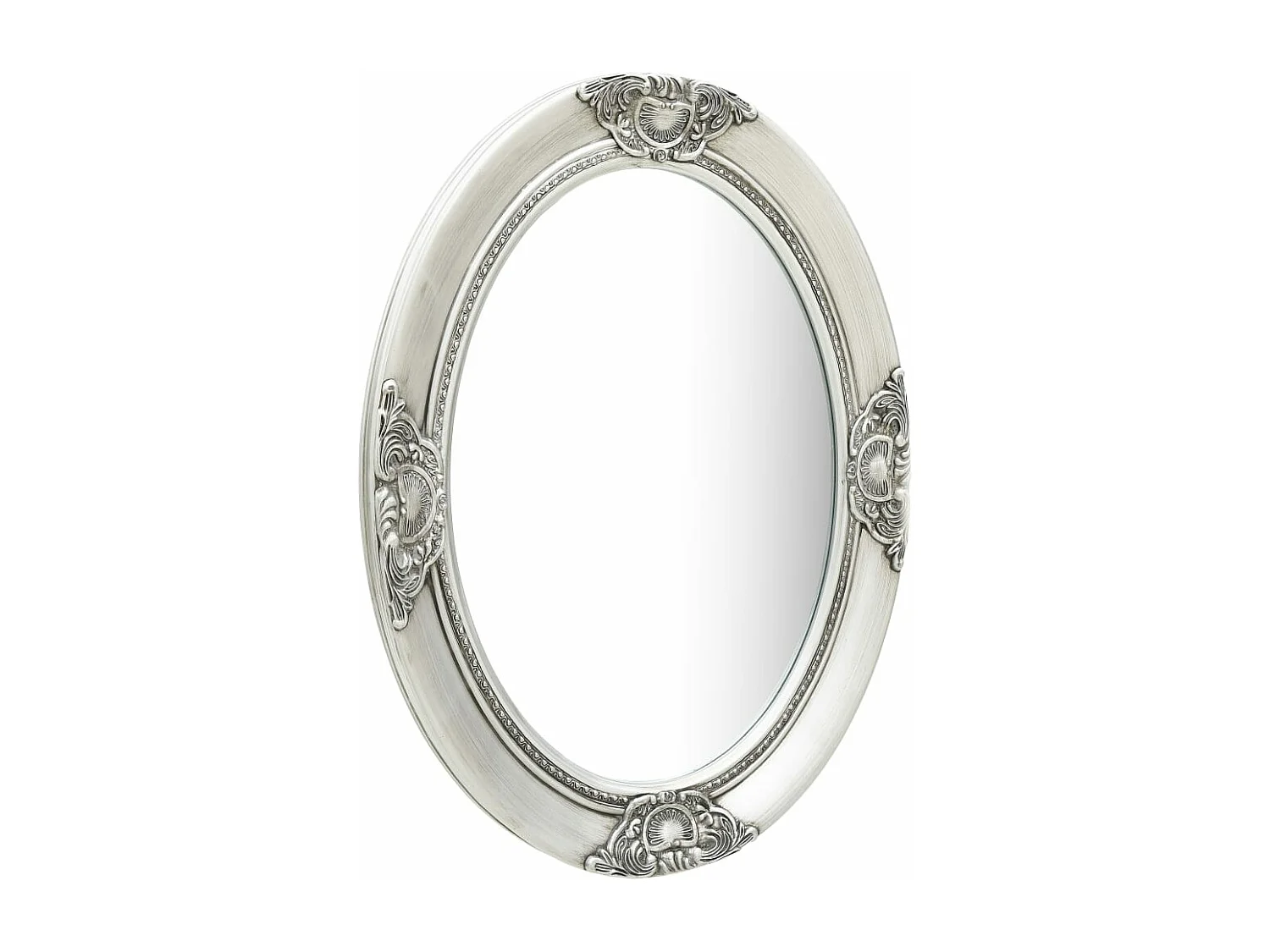 Miroir mural style baroque 50x70 cm Argenté FR27819