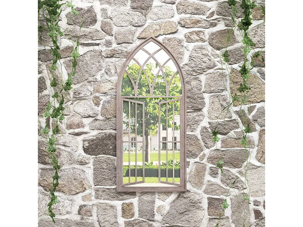 Miroir de jardin Sable 100x45cm Fer pour utilisation extérieure FR57373