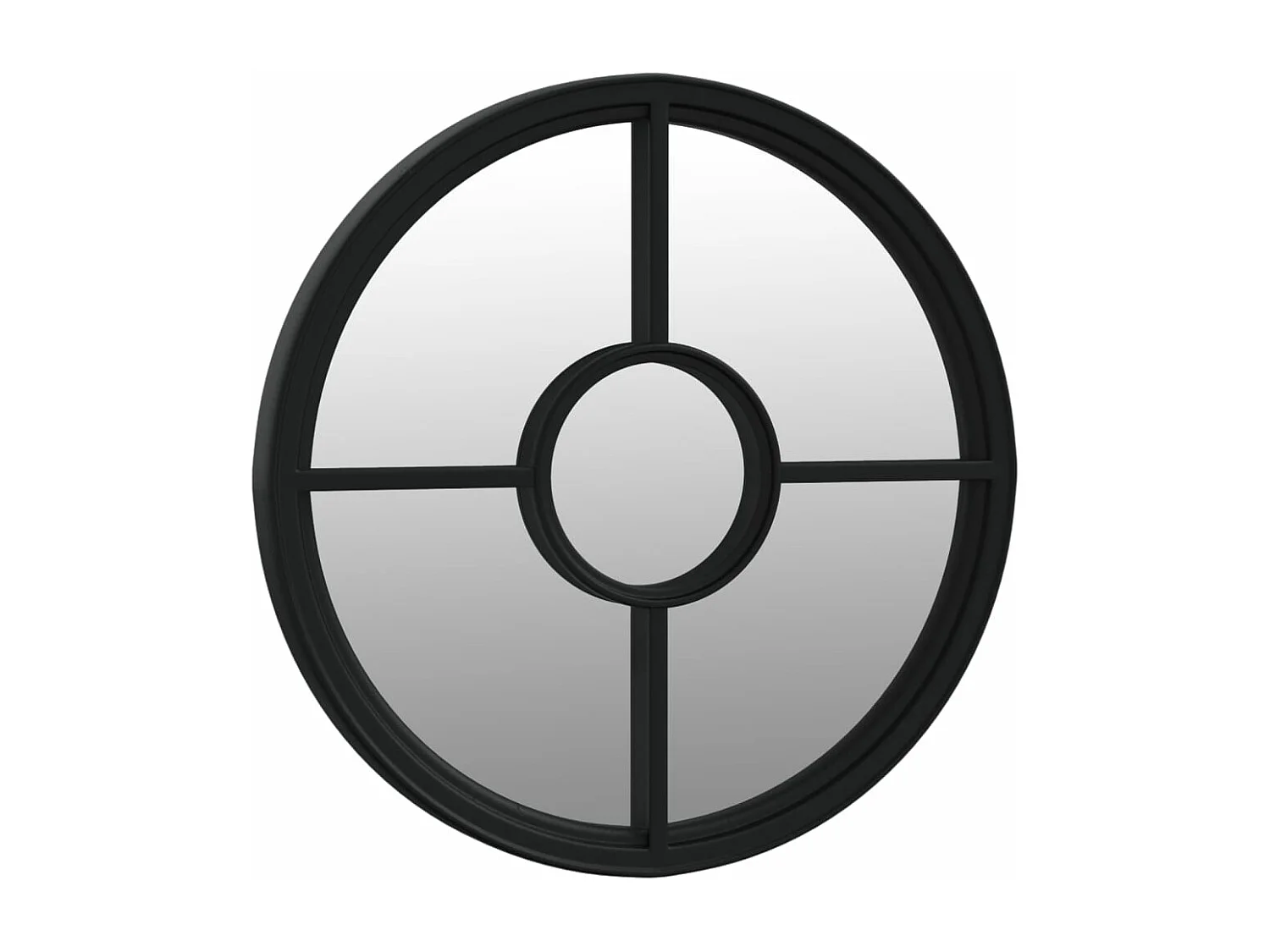 Miroir de jardin Noir 60x4 cm Fer Rond utilisation extérieure FR96926