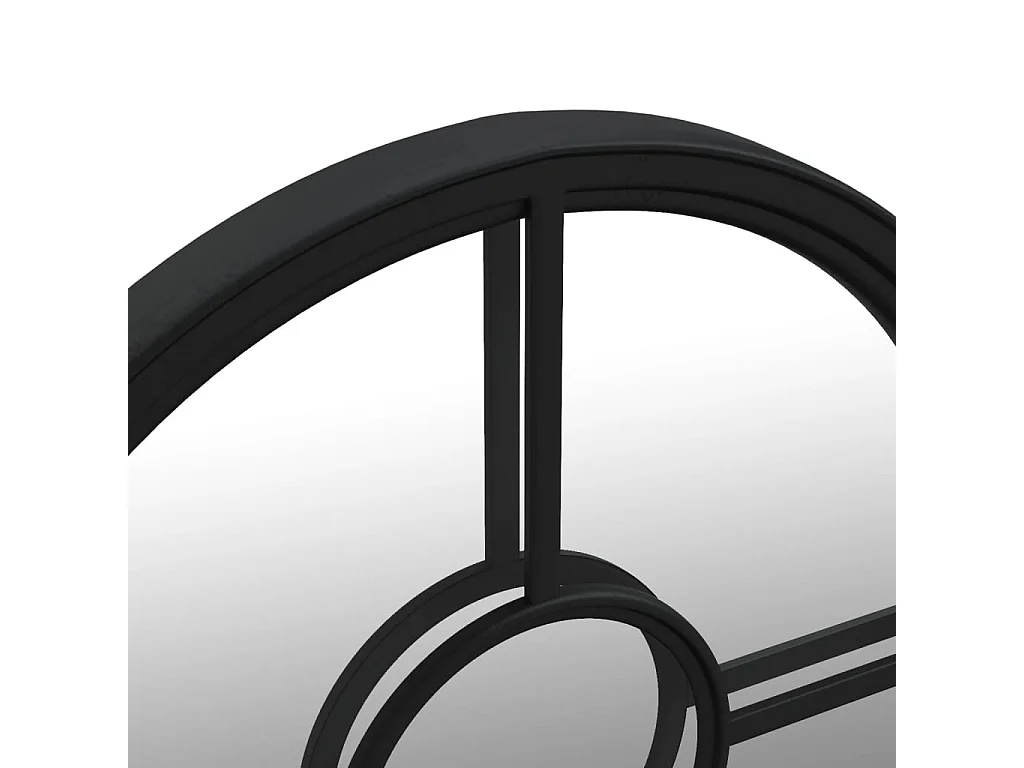 Miroir de jardin Noir 60x4 cm Fer Rond utilisation extérieure FR96926