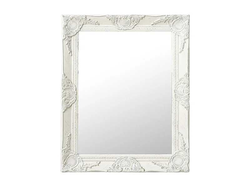 Miroir mural style baroque 50x60 cm Blanc FR69177