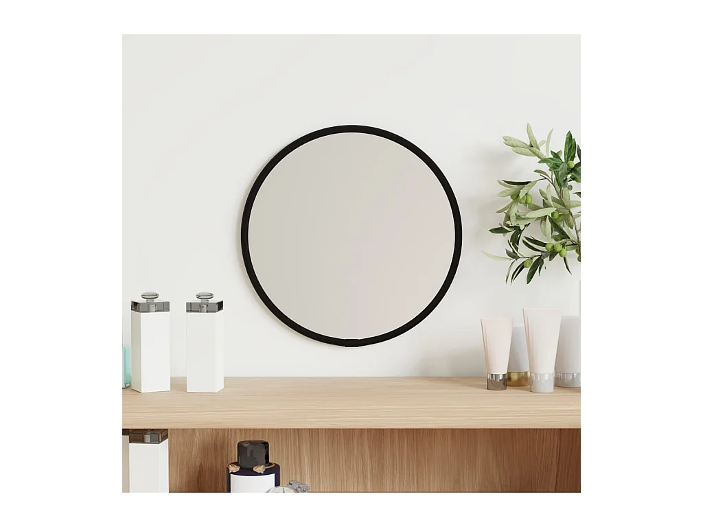 Miroir mural Noir Ø 20 cm Rond FR45522