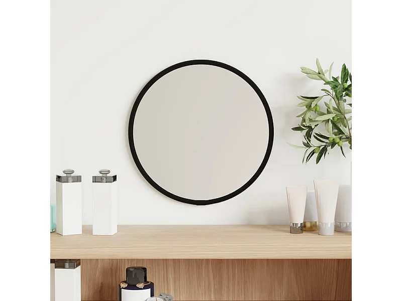 Wandspiegel rond Ø20 cm zwart BE261423