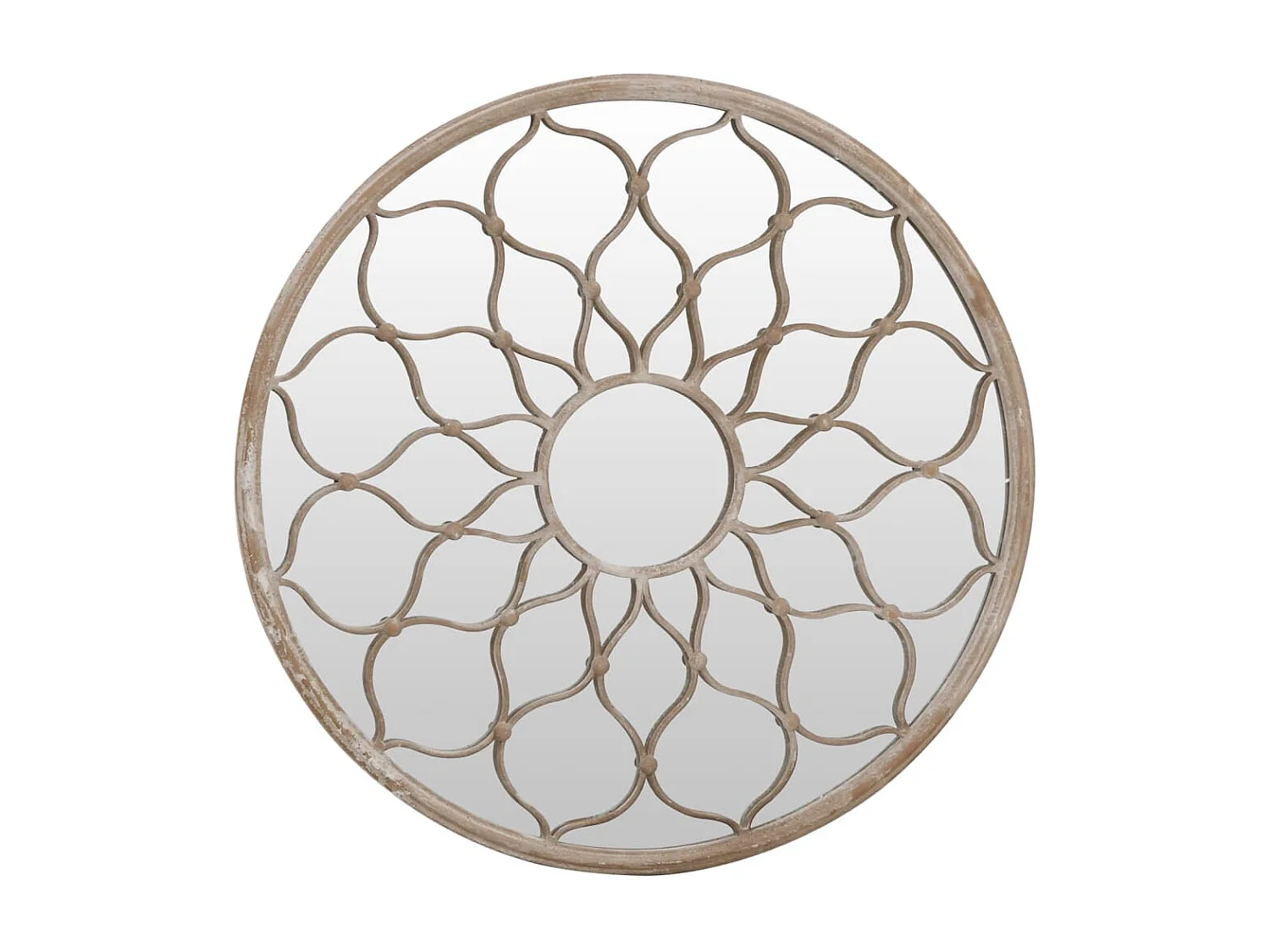 Espelho de jardim p/ uso exterior ferro 40x3 cm cor de areia PT634147