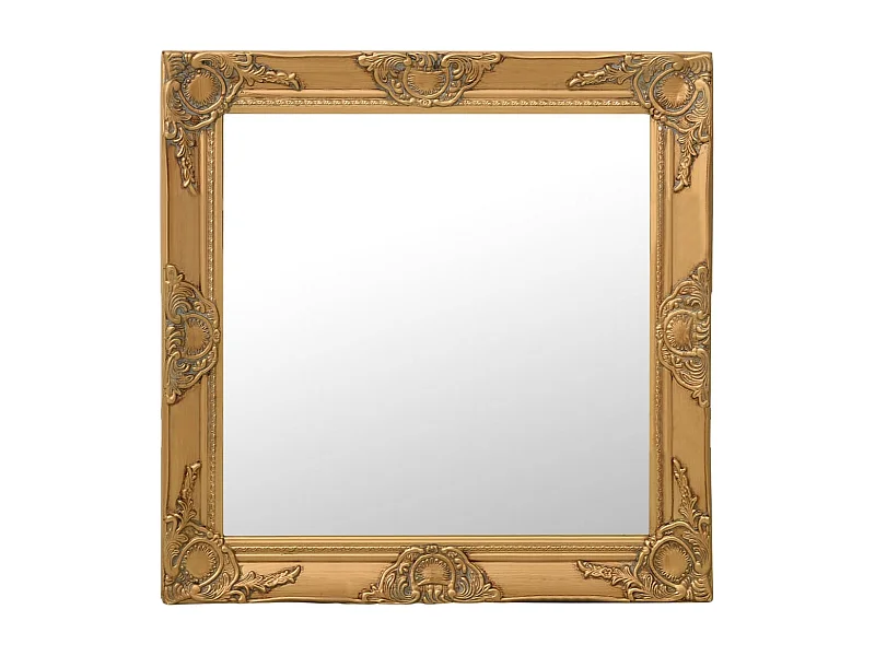 Espejo de pared estilo barroco dorado 60x60 cm ES910693