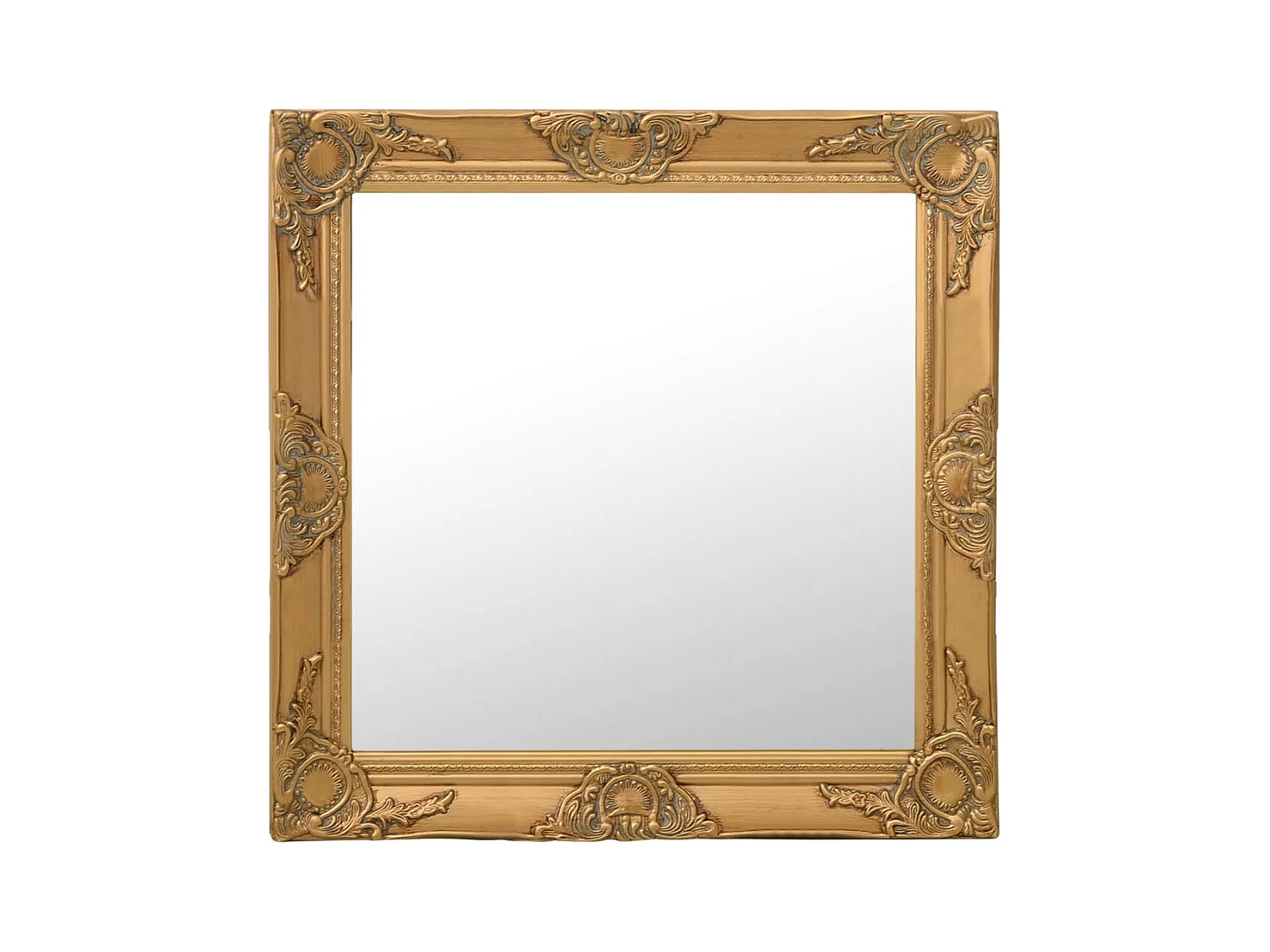 Espejo de pared estilo barroco dorado 60x60 cm ES910693