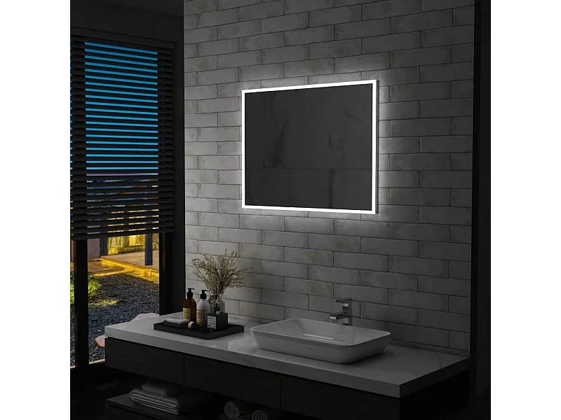 Miroir mural à LED pour salle de bains 80x60 cm FR45862