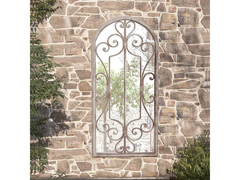 Miroir de jardin Sable 100x45cm Fer pour utilisation extérieure FR56541