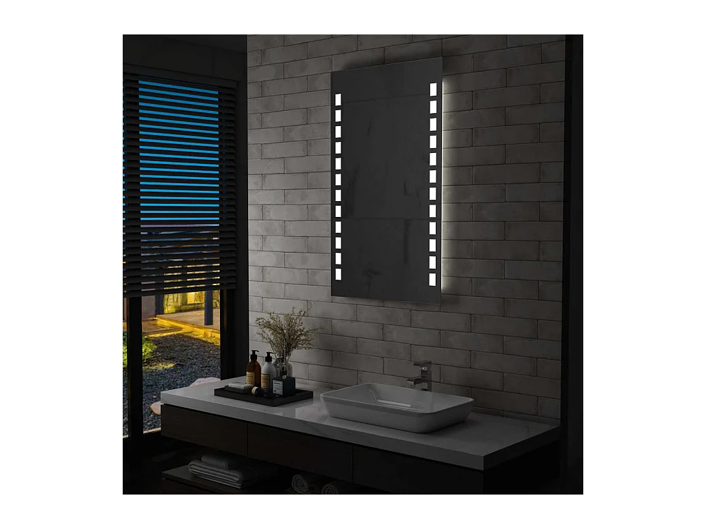 Miroir mural à LED pour salle de bains 60x100 cm FR62999