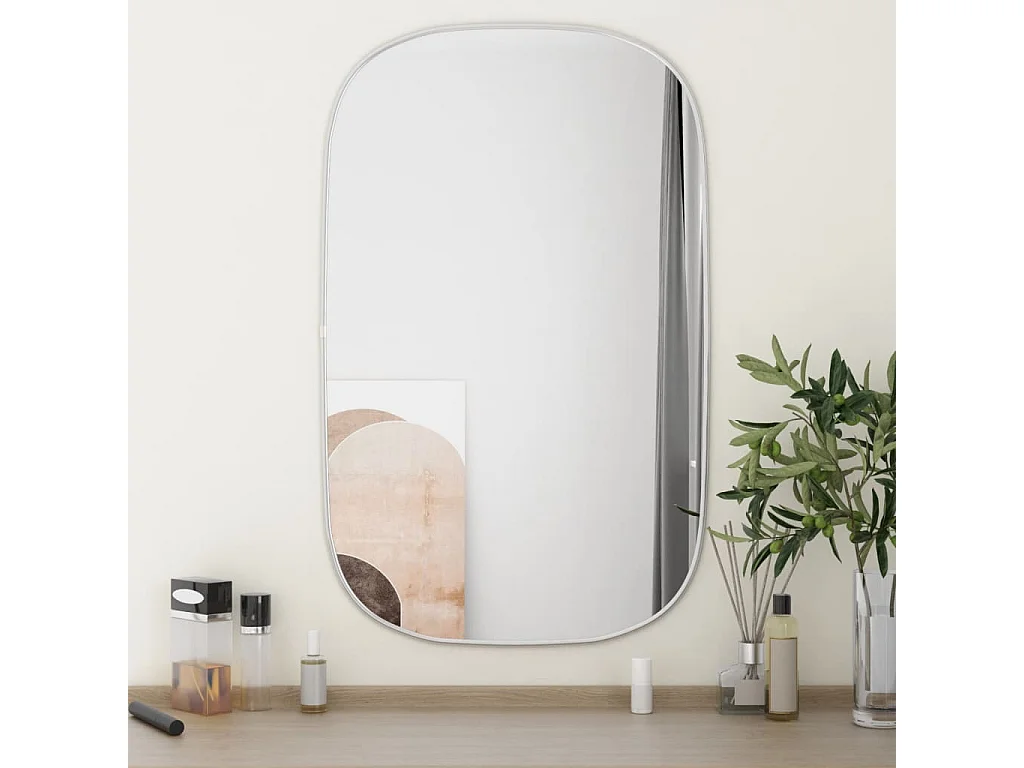 Miroir mural Argenté 80x50 cm FR58950