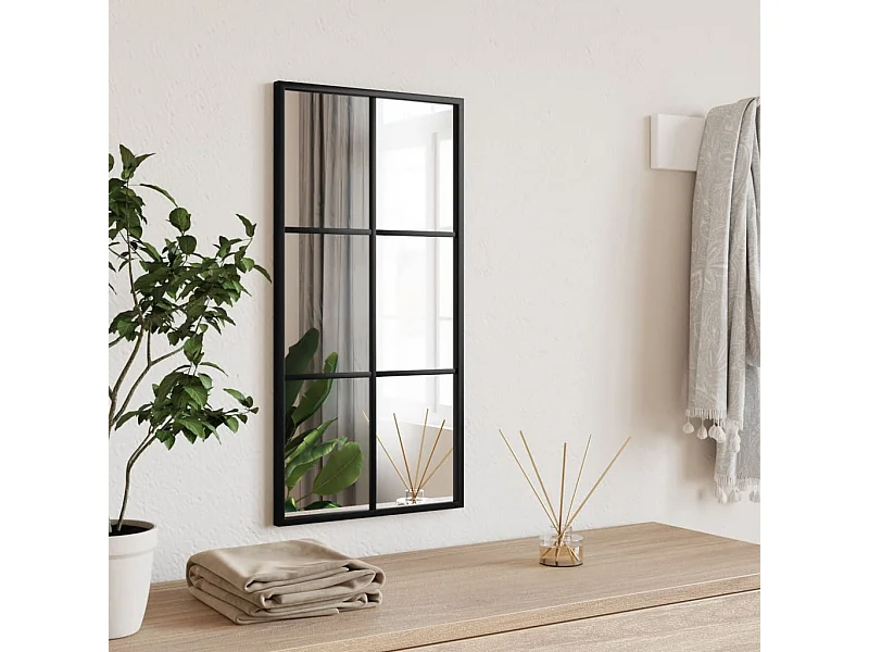 Miroir mural noir 30x60 cm rectangulaire fer FR54020