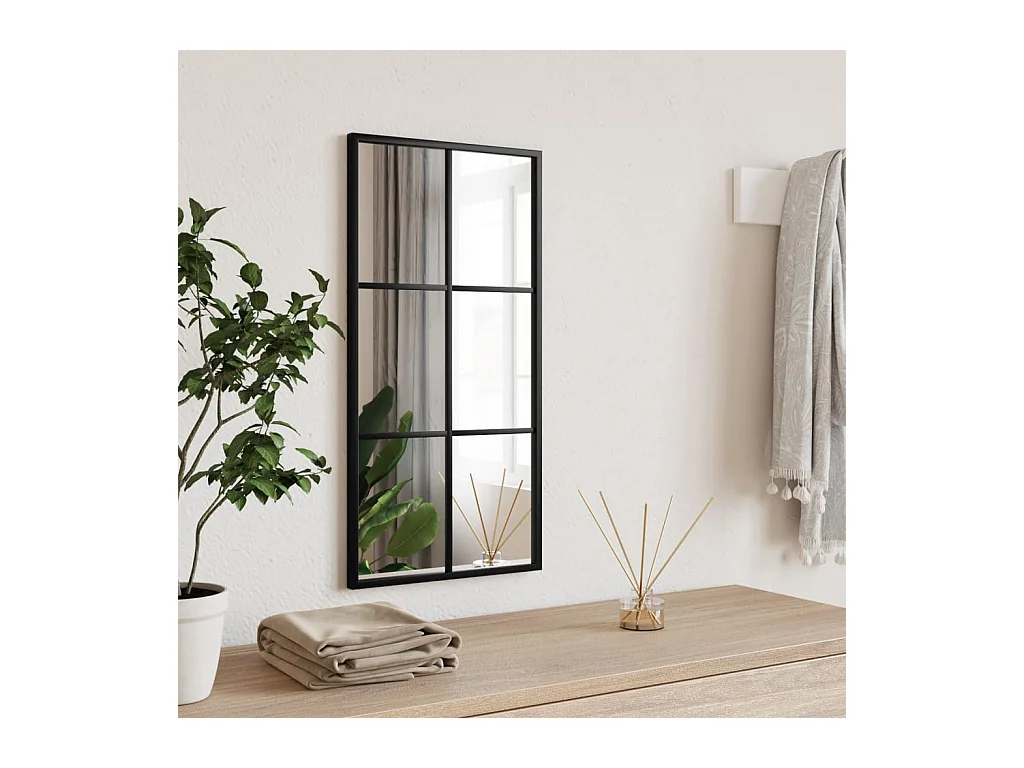 Miroir mural noir 30x60 cm rectangulaire fer FR54020