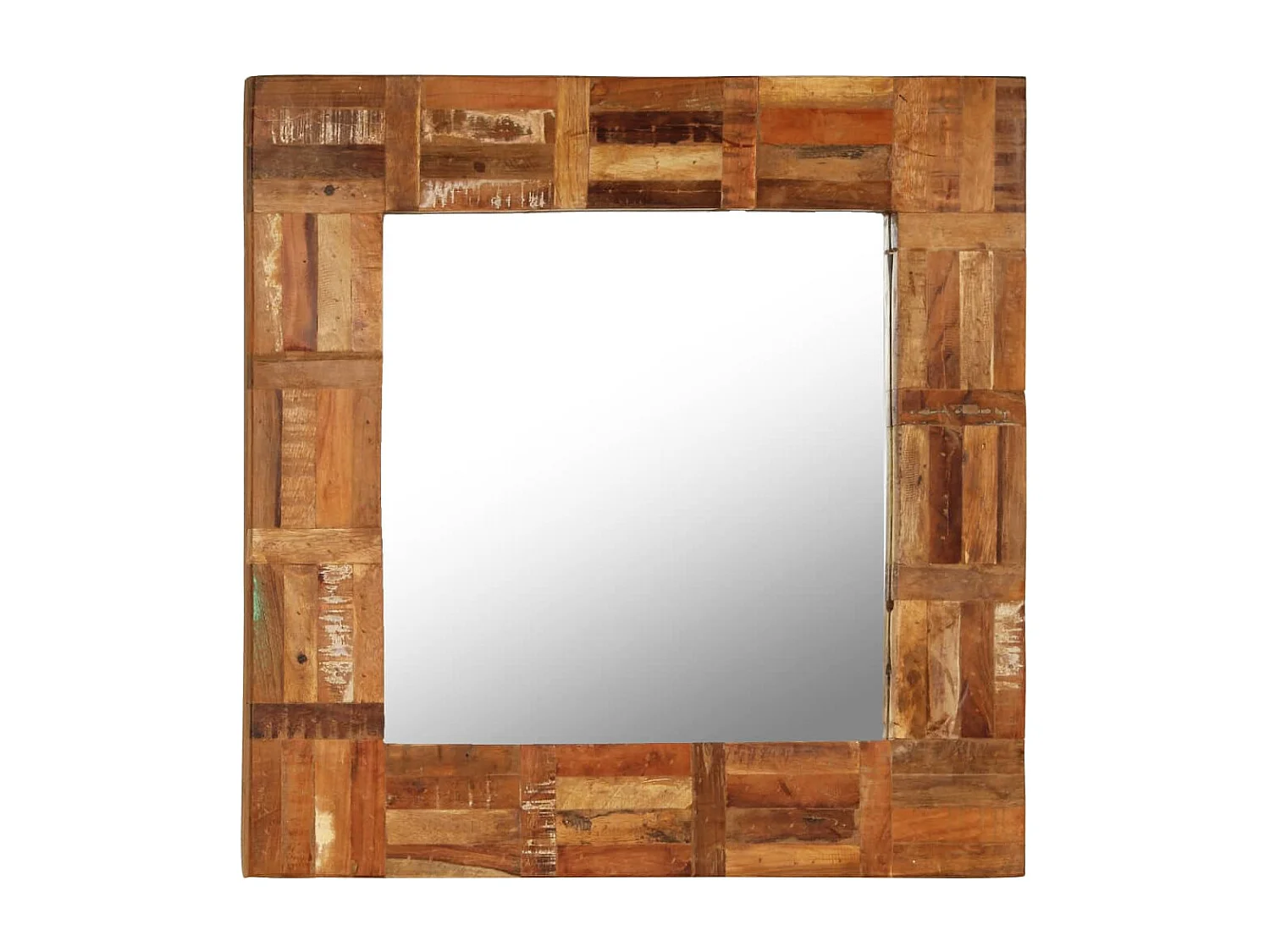 Espejo de pared de madera maciza reciclada 60x60 cm ES890063