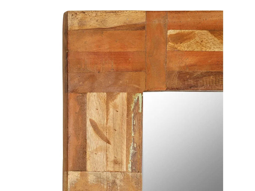 Espejo de pared de madera maciza reciclada 60x60 cm ES890063