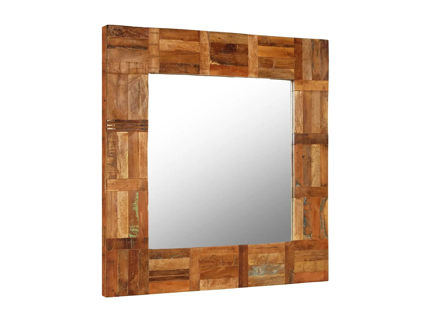 Miroir mural Bois de récupération massif 60 x 60 cm FR83058