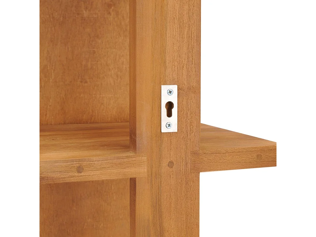 Wandspiegel met schappen 30x30x120 cm massief teakhout BE711179