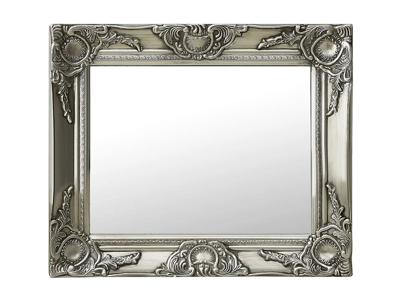Miroir mural style baroque 50x40 cm Argenté FR54620