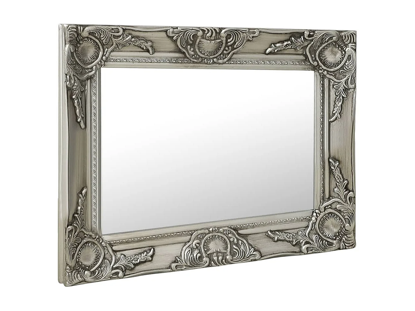 Miroir mural style baroque 50x40 cm Argenté FR54620